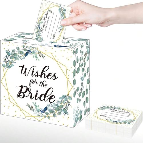 LEBKFT 50 Stück Ratschläge und Wünsche Karten für Brautpaare Hochzeitsempfan Dekorationen Memory Cards Box für Hochzeiten Hochzeitsempfänge Brautpartys andere Partys und Feiern Hochzeitsspiele von LEBKFT