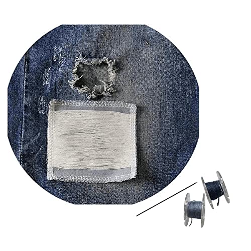 2 Stück DIY Nähen auf Jeans Handwerk Dekoration Zubehör Handarbeit Muster Baumwolle Patches mit Nähset für Jeans Reparatur (18,1 x 13,9 cm) von LEBONCIN