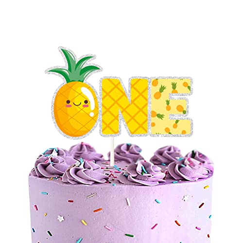 Ananas-One-Kuchendekoration, goldener Glitzer – Früchte-Mottoparty-Dekoration – Sweet One First Birthday Kuchendekoration – ein kleines Baby auf dem Weg Kuchendekoration von LECAKTO