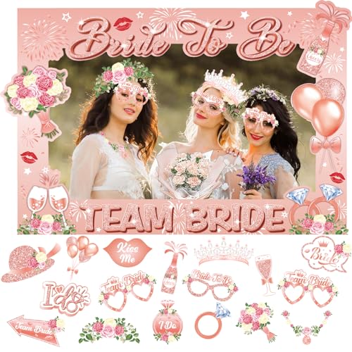 JGA Accessoires Frauen Bride to Be Foto-Requisiten Rosegold, JGA Photo Booth Team Bride Photo Booth für Junggesellinnenabschied Frauen von LECONCES