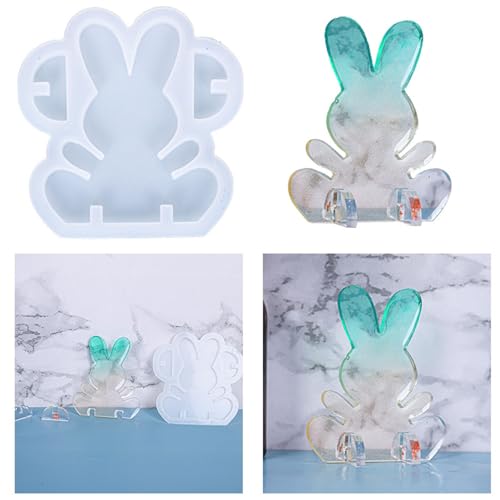 LECUNE Hase Silikonform, 3D Epoxidharz Formen Silikon, Resin Formen für DIY Handwerk von LECUNE