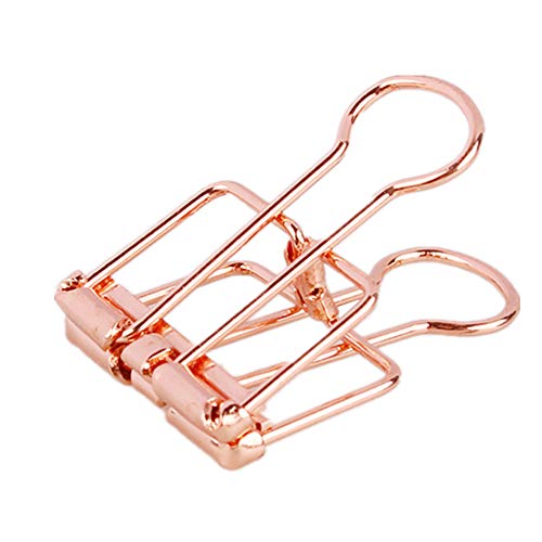 LEDDP Foldback Klammern Klammern Bulldog Clips Verschiedene Größe Binder Clip Foldback Clips Clamp Büroklammern Papier Clips Foldback Mini Bulldog Clips Rosegold,51mm von LEDDP