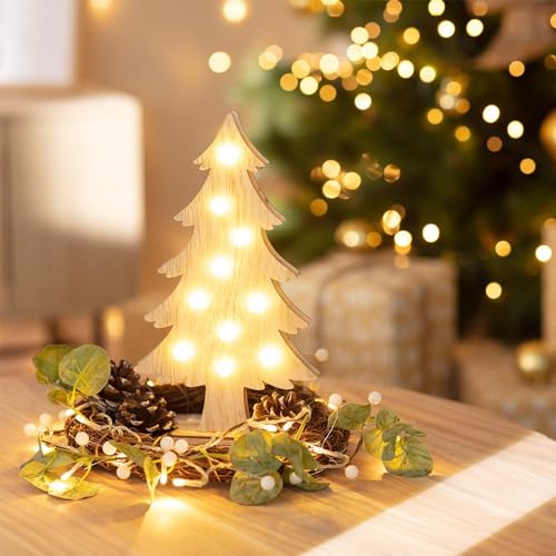 LEDKIA LIGHTING LED-Weihnachtsbaum Wood mit Batterie Warmweiß 3000K von LEDKIA LIGHTING