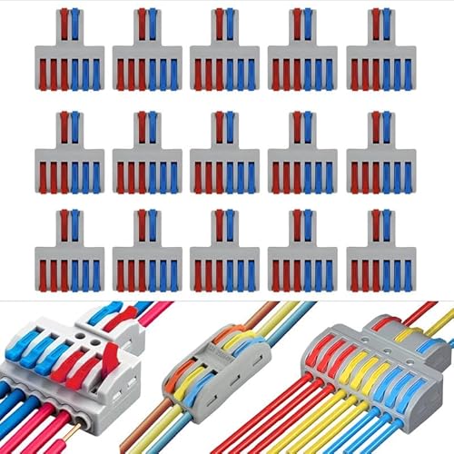 Kompakter Drahtverbinder mit Hebelmutter mehrfarbiger Verbindungsklemmensatz mit Hebel Schnellverdrahtungs Kabelverbinder Schnellkabelklemmen Klemme von LEDSone