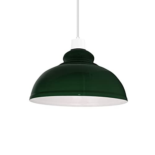 LEDSone Industrielle Decken-Pendelleuchtenschirme, Retro-Vintage-Stil, kurviger, kuppelförmiger Hängelampenschirm für hängende Deckenleuchten [Energieklasse A+++] (Green) (green) von LEDSone