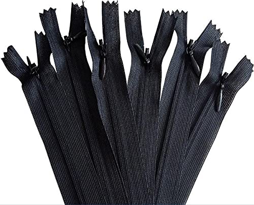 LEDUC 10 unsichtbare Reißverschlüsse schwarz 10 cm Nylon Breite 2,4 cm hohe Qualität Nähen Kissen Rock Hose Hose Kleid Möbel von LEDUC