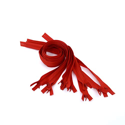 ACCESSOIRES LEDUC RVNAVN3-60-820-10 Trimz RVNAVN3 unsichtbarer Reißverschluss, rot, 60 cm, 10 stück von ACCESSOIRES LEDUC