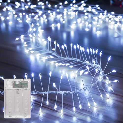 LEECOCO Batteriebetriebene Feenlichter, 3m 120 LEDs für Weihnachten, Party, Hochzeit und Halloween Dekoration (KaltesWeiß) von LEECOCO