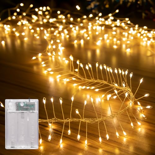 LEECOCO Batteriebetriebene Feenlichter, 3m 120 LEDs für Weihnachten, Party, Hochzeit und Halloween Dekoration (Warmweiß) von LEECOCO