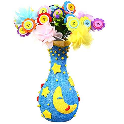 LEEINTO 2 Stück Blumen Aktivitätsspielzeug Kinder Interaktiv Für Spielzubehör Filzvase Handgefertigtes Geschenk Für Freundin Knopfstrauß von LEEINTO