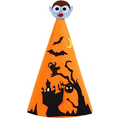 LEEINTO Spitzenhut Bastelsets Bastelset Für Halloween Langer Dekoration Aktivitätszentrum Gemeinschaftsspiel Partyzubehör 6-Stil Bastelset Für Kinder Jungen Erwachsene Mädchen von LEEINTO