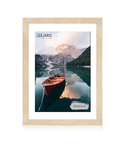 LEEJARD Bilderrahmen 40x60cm, Oak Holz Fotorahmen Holzrahmen Mit Bruchsicherem Plexi-Glas Zum Senkrechten Oder Waagerechten, Portraitrahmen Mit Nahtloser Haken für Wandbehänge von LEEJARD