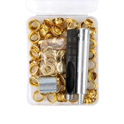 100PCS 6mm/8mm/10mm Ösen Ösen Kits Mit Locher Werkzeug Metall Tülle Werkzeug Kits Für Stoff Vorhänge Leinwand Gürtel von LEELOU