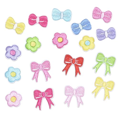 18 Pack Lovely Sticked Applique Bunte Bögen Glitzer Bestickte Flecken Zum Anpassen Von Kleidung von LEELOU