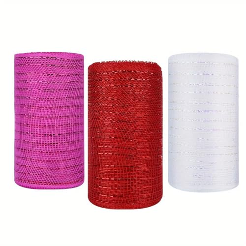 Valentine Day Meshes Ribbon Für Partydekorationen Dekorative Türkranzzubehör Buntes Gegenwärtiges Verpackungsband von LEELOU