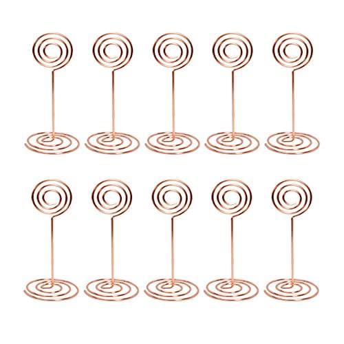 10 Stück Runde Form Muster Tabelle Name Nummer Karte Halter Memo Foto Stand Hinweis Clip für Hochzeit Jahrestag Party Rose Gold von LEEMASING