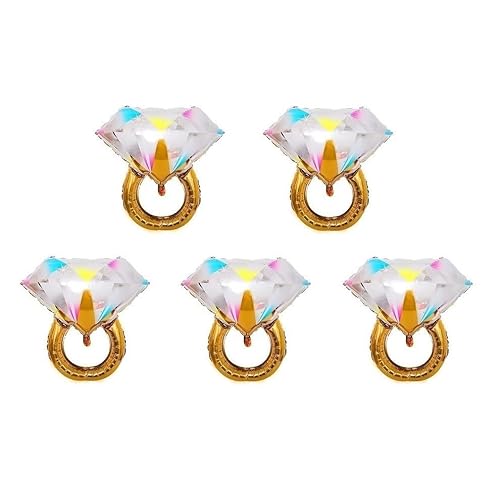 5 Pcs riesige Diamant Verlobungsring Ballons für Braut Dusche Hochzeit Party (Gold) von LEEMASING