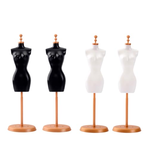 LEEQ 4pcs Schneiderpuppe Weibliche - Puppenkleid Form Schneiderbüste Damenbüste Schaufensterpuppe Puppenkleid Displayhalter Mannequin Modell Puppenständer für DIY Puppenhaus Deko von LEEQ