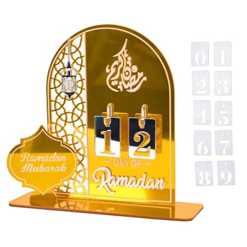 Ramadan Kalender,Diy Ramadan Dekoration aus Holz,Countdown-Kalender Ornament,Eid Mubarak Dekoration,Ramazan Kalender,Ramadan Geschenke für Kinder von LEEWENYAN