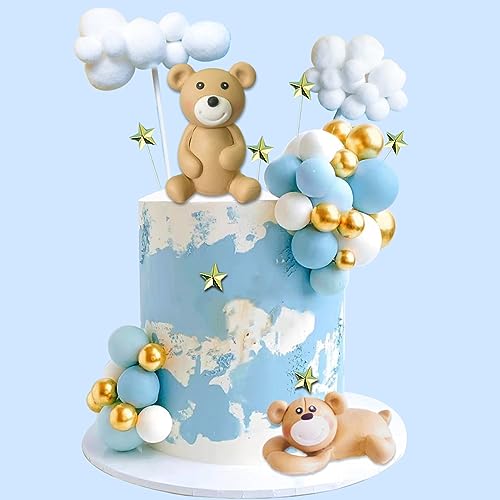 3D Bär Kugeln Kuchen Topper für Geburtstag Baby Shower Party Dekorationen (Blaue Kugel) von LEFUBABY