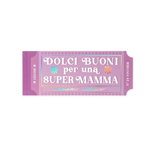 Legami - Block mit 24 Gutscheinen für die Mutter in italienischer Sprache, mit Aktivitäten für die Familie, Coupon mit Perforation, Geschenkidee, Thema Mama, 20,3 x 8,4 cm von LEGAMI