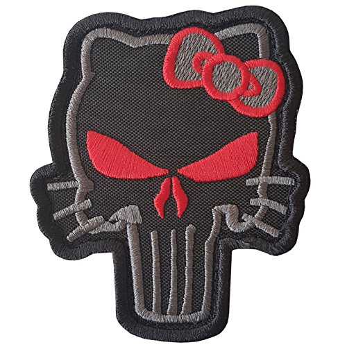 ACU Subdued Punisher Hello Kitty Morale Tactical Embroidery Skull Touch Fastener Patch von LEGEEON