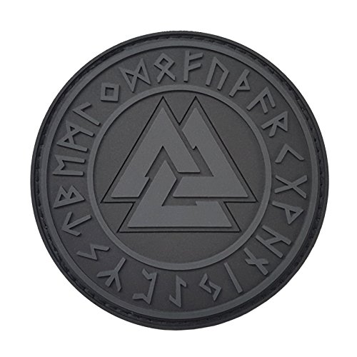 Valknut Patch PVC Wikinger-Patch kompatibel mit Velcro Plattenträger-Patches für Rucksäcke Wikinger-Patches für Hüte PVC Patches Wikinger Moral Patch Wikinger-Patch Nordischer Patch (Blackout Subdued) von LEGEEON