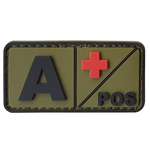 APOS Olive Drab OD Blood Type Morale Tactical PVC Rubber 3D Touch Fastener Patch von LEGEEON