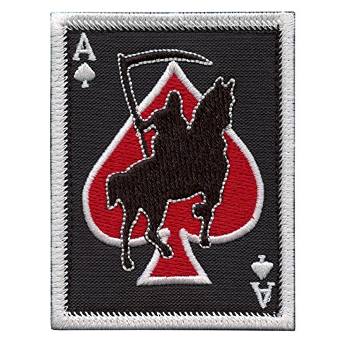 Ace of Spades Grim Reaper Death Card Morale Tactical Skull Skeleton Stickerei Klettverschluss Patch von LEGEEON