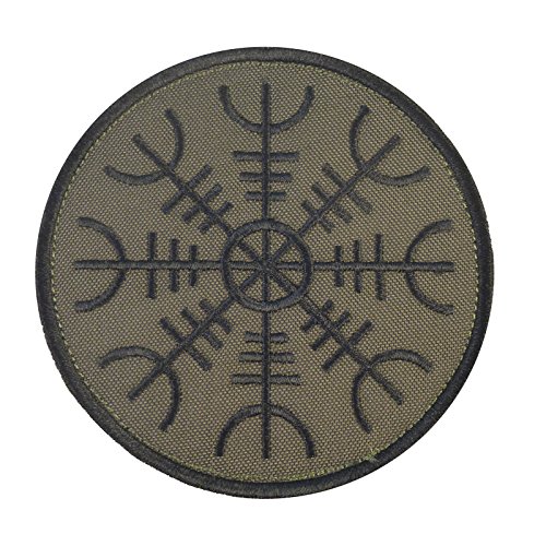 Aegishjalmr Viking Helm of Awe Olive Drab OD Terror Protection Rune Morale Fastener Patch von LEGEEON