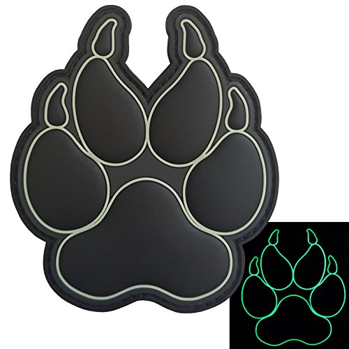 All Black Blackout Glow Dark K-9 Paw K9 Handler Dogs of War Morale Army Gear PVC Fastener Patch von LEGEEON