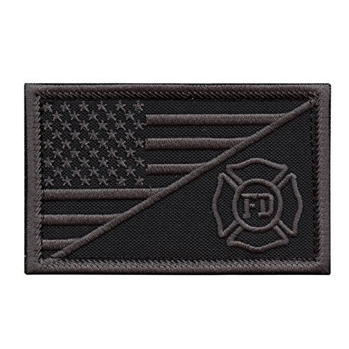 Schwarze Abzeichen Flagge USA Feuerwehr Abteilung ACU Gear Touch Fastener Patch von LEGEEON