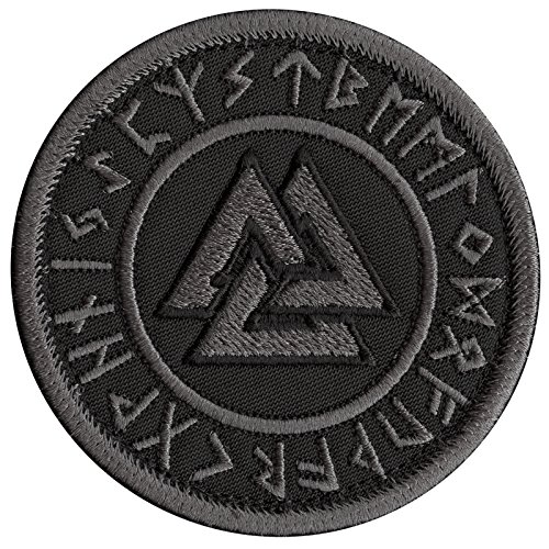 Black Valknut Wikinger Nordische ACU Subdued Runen Heiden Pagan Odin Gott Rune Morale Taktische Hook Patch von LEGEEON