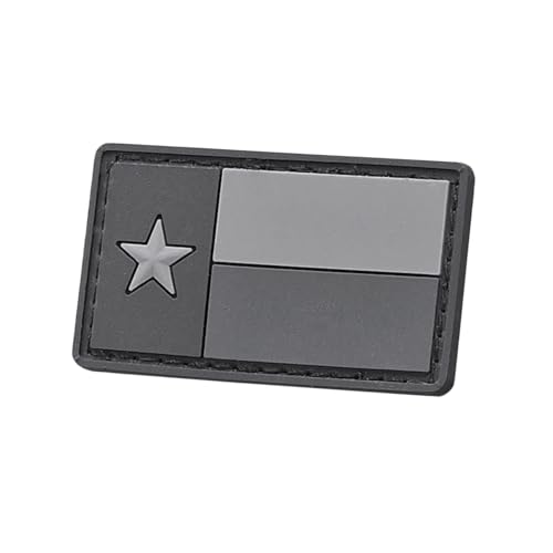 Blackout Mini Small 1x1.75 Texas TX Lone Star PVC State Flag Subdued Morale Tactical Rubber Fastener von LEGEEON