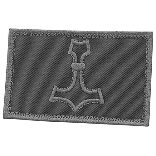 Blackout Mjolnir 2x3.25 Thor Hammer Subdued Norse Viking Morale Tactical Military Hook Patch von LEGEEON