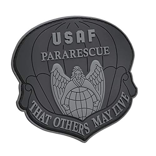 Dass Andere Überleben USAF Pararescue PJ PVC Patch kompatibel mit Velcro Patches für Rucksäcke,PVC Patches,Patches für Westen,Morale Patches,Taktische Patches,Plate Carrier Patches (Blackout Subdued) von LEGEEON