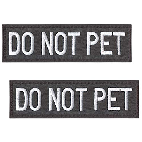 Bundle Set of 2 Patches Do Not Pet K9 Dog Handler 1.75x6 Tactical Morale Embroidery Touch Fastener von LEGEEON