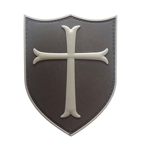 Crusader Patch PVC Cross Patch (Blackout) Kompatibel mit Klett-Patches für Rucksäcke, Hut-Patches, PVC, Patches für Mützen, Tempelritter, Dichtungen, Devgru Patches von LEGEEON