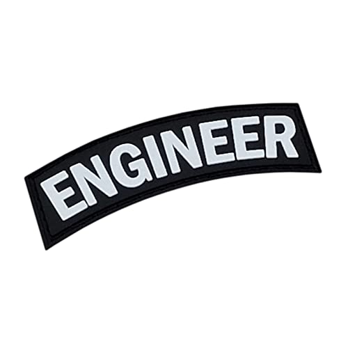 Engineer Tab PVC Patch (Schwarz und Weiß) Klettverschluss von LEGEEON