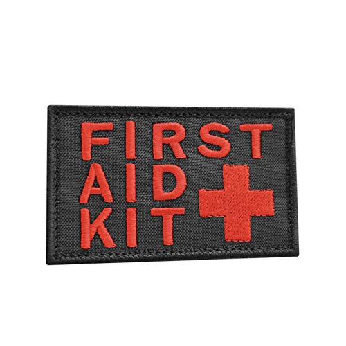 Erste Hilfe Set 2x3.25 Rot/Schwarz IFAK Medic MED Trauma Sanitäter Morale Hook Patch von LEGEEON