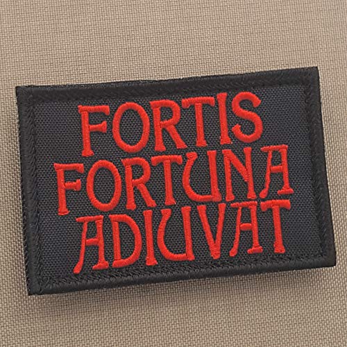 Fortis Fortuna Adiuvat 2x3.25 John Wick Black and Red Morale Tactical Military Touch Fastener Patch von LEGEEON