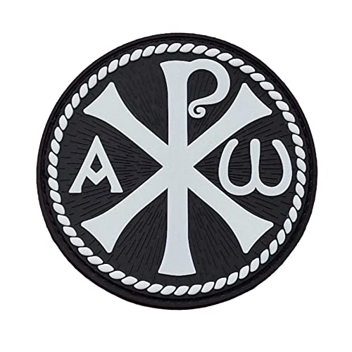 Chi Rho Jesus Christus Symbol Taktisches PVC-Abzeichen kompatibel mit Velcro Patches für Rucksäcke,Moral Patches,Patches für Mützen,Christliche Patches (Glow Dark) von LEGEEON