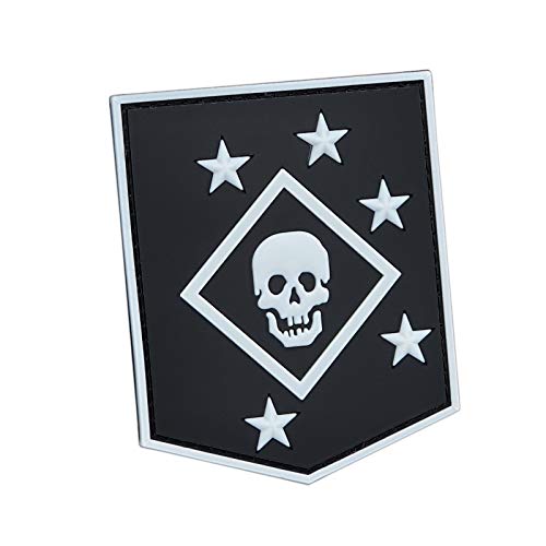 USMC Raiders Marines MARSOC PVC Rubber USA Morale Tactical Hook Patch (Black and White Glow Dark) von LEGEEON