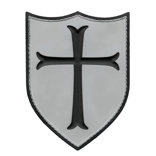 Knight Templar Crusader Cross PVC Patch (subdued, gray) von LEGEEON