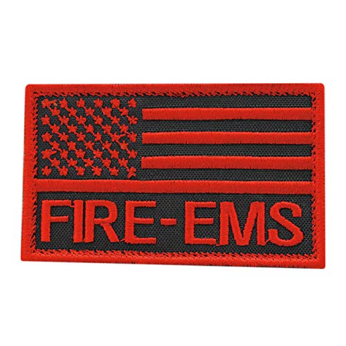 LEGEEON All Red American EMS Fire Rescue Thin Red Line 2x3.25 US Flag Medic Firefighter Morale Touch Fastener Cap Patch von LEGEEON