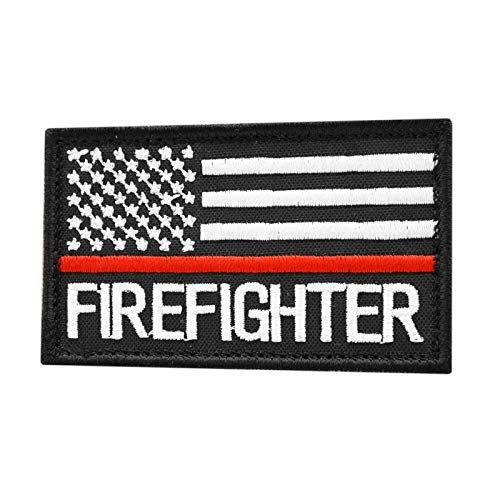 American Firefighter Fire Rescue Thin Red Line 2x3.25 US Flag Morale Touch Fastener Cap Patch von LEGEEON