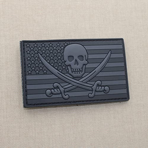 Jolly Roger PVC Calico Jack Piraten USA Flagge Morale Taktischer Gummi Patch Klettverschluss von LEGEEON