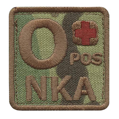 Multicam OPOS O+ NKA Blood Type NKDA No Known Drug Allergies Touch Fastener Patch von LEGEEON