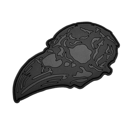 LEGEEON Taktischer nordischer Rabenschädel Krähe Wikinger Odin PVC Patch kompatibel mit Klettverschluss – Patches für Kleidung, taktische Ausrüstung, Plattenträger, Airsoft Weste und Patches für Hüte von LEGEEON