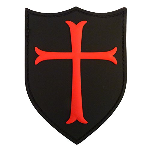 Crusader Patch PVC Kreuz Aufnäher kompatibel mit Velcro Patches für Rucksäcke,Hut Patches,PVC Patches,Patches für Kappen,Knights Templar Patch,Seals Patches,Devgru Patches (Rot und Schwarz) Klettversc von LEGEEON